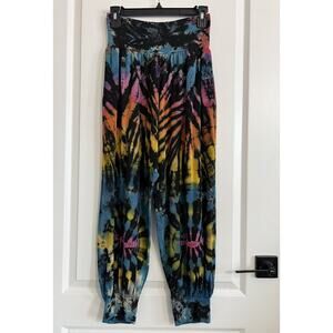 Kathmandu Imports Womens Tie Dye Harem Pants S/M Hippie Boho Festival Indie NWT